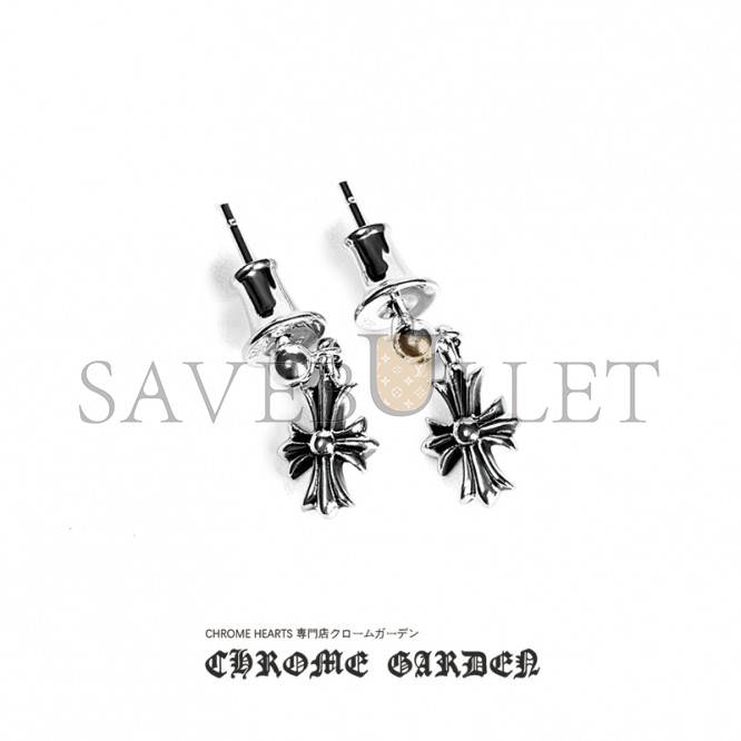 CHROME HEARTS TINY E CH PLUS DROP EARRINGS