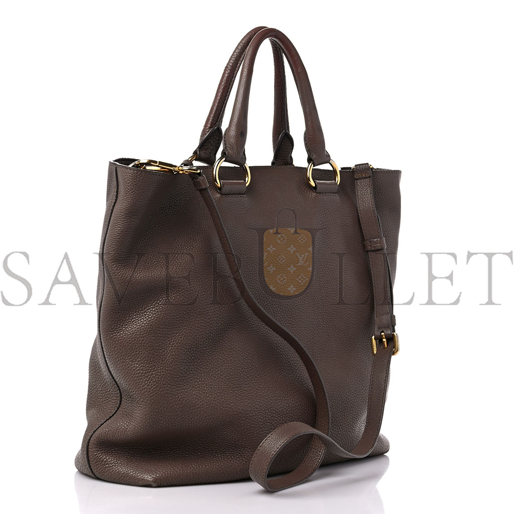 PRADA VITELLO DAINO SHOPPING TOTE PALISSANDRO (35*34*13cm)