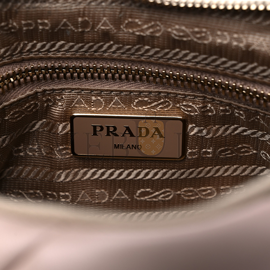 PRADA NAPPA NYLON QUILTED PATCHWORK SYSTEM SHOULDER BAG WATER LILY(25*15*8cm)