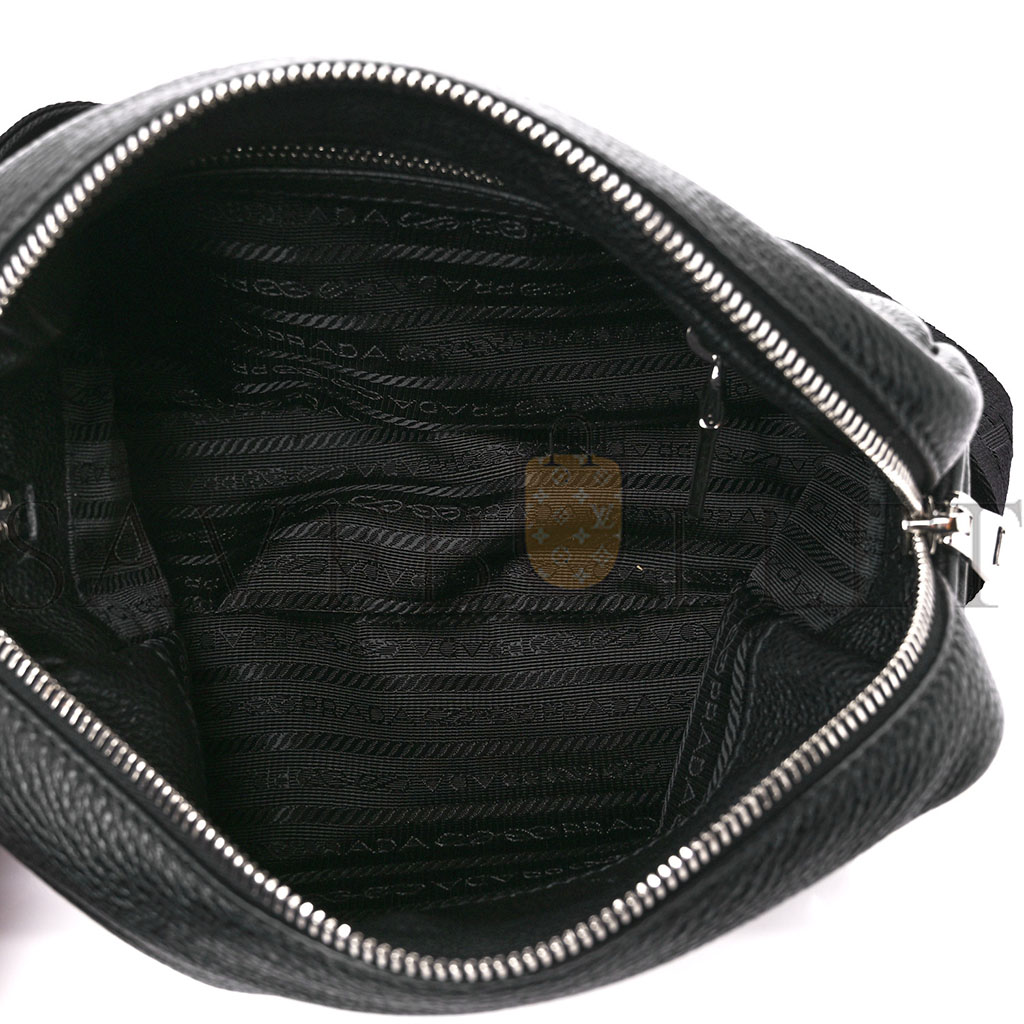 PRADA VITELLO DAINO CAMERA CROSSBODY BLACK (22*15*8cm)