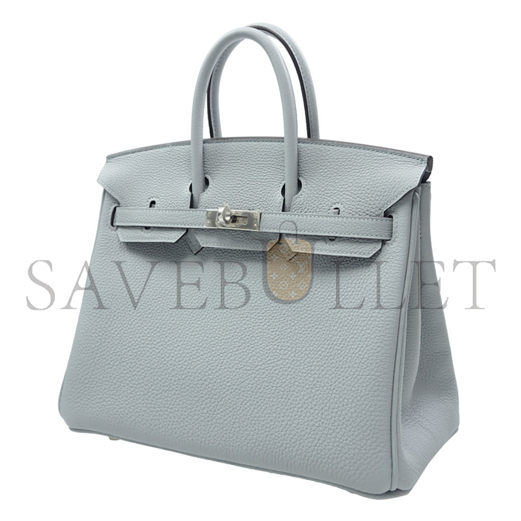 HERMES MASTER BIRKIN 25 TOGO LEATHER HAZE BLUE SILVER BUCKLE BAG BK258UTGSS (25*20*13cm)