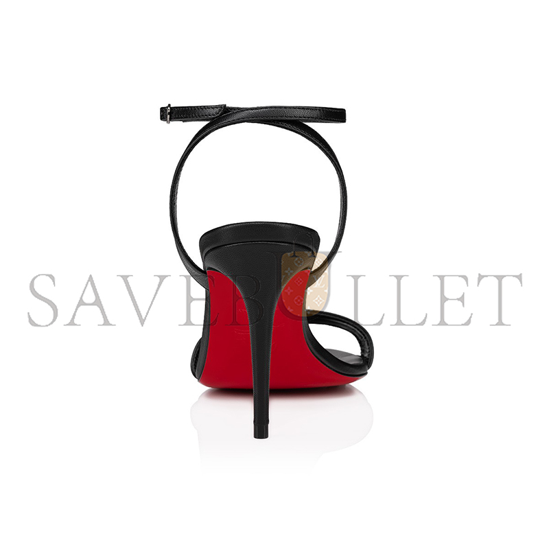 CHRISTIAN LOUBOUTIN LOUBIGIRL 85 MM STRAPPY SANDALS-NAPPA LEATHER-BLACK-WOMEN 1240025B439
