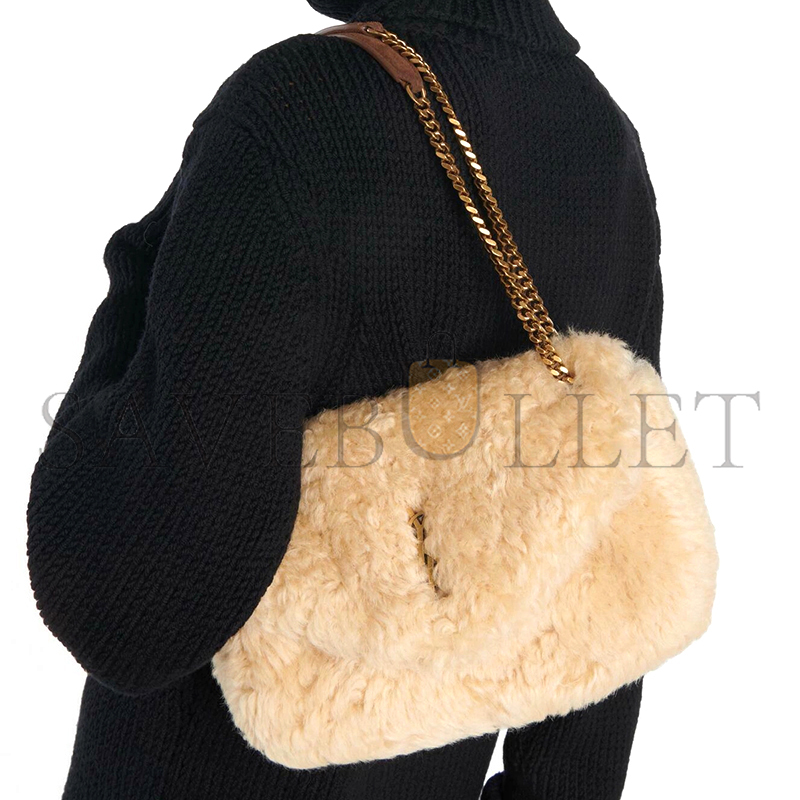 YSL CALYPSO SHEARLING CHAIN SHOULDER BAG 734153682974 (26*14*7cm)