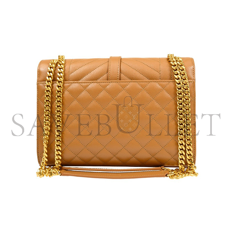 YSL ENVELOPE MEDIUM IN QUILTED GRAIN DE POUDRE EMBOSSED LEATHER 600185BOW912516 (24*17.5*6cm)