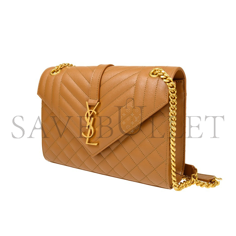 YSL ENVELOPE MEDIUM IN QUILTED GRAIN DE POUDRE EMBOSSED LEATHER 600185BOW912516 (24*17.5*6cm)