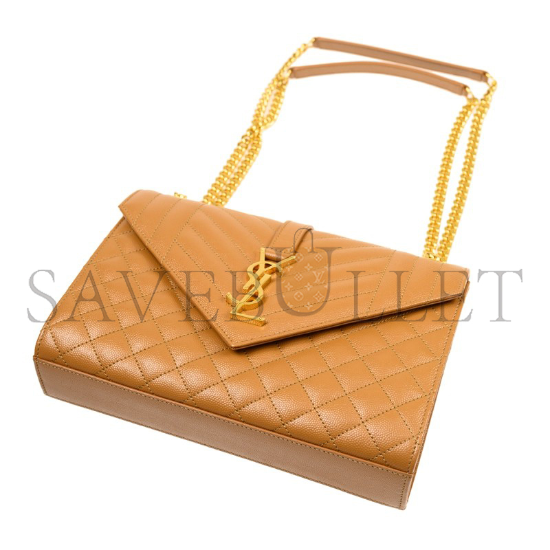 YSL ENVELOPE MEDIUM IN QUILTED GRAIN DE POUDRE EMBOSSED LEATHER 600185BOW912516 (24*17.5*6cm)