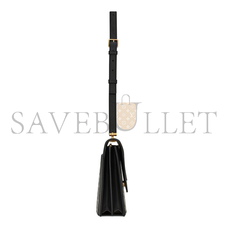 YSL GABY SATCHEL IN QUILTED LACQUERED LEATHER AND SMOOTH LEATHER 695503BMII71000 (26*18*5cm)