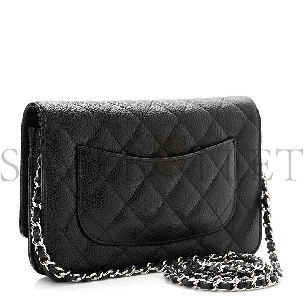 CHANEL CAVIAR QUILTED LARGE COCO HANDLE FLAP  BLACK SILVER HARDWARE (20*13*4cm)