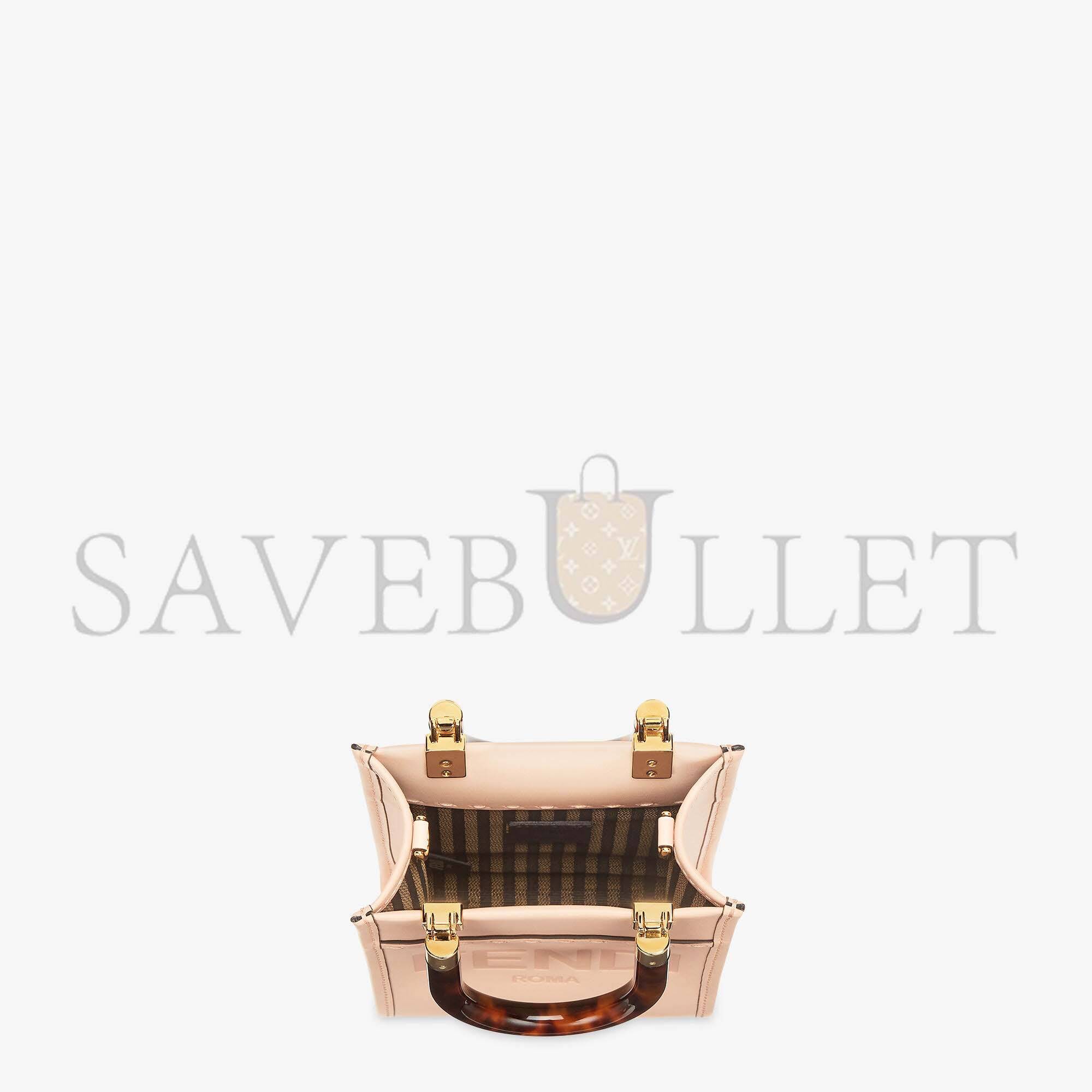 FENDI MINI SUNSHINE SHOPPER - PALE PINK LEATHER MINI BAG 8BS051ABVLF1HDG (18*13*6.5cm)