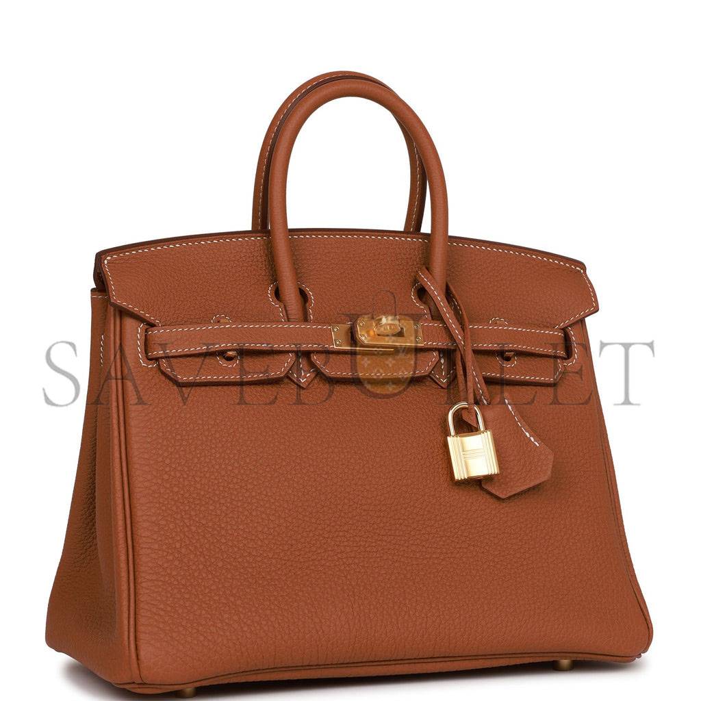 HERMES BIRKIN 25 GOLD TOGO GOLD HARDWARE HANDMADE (25cm)