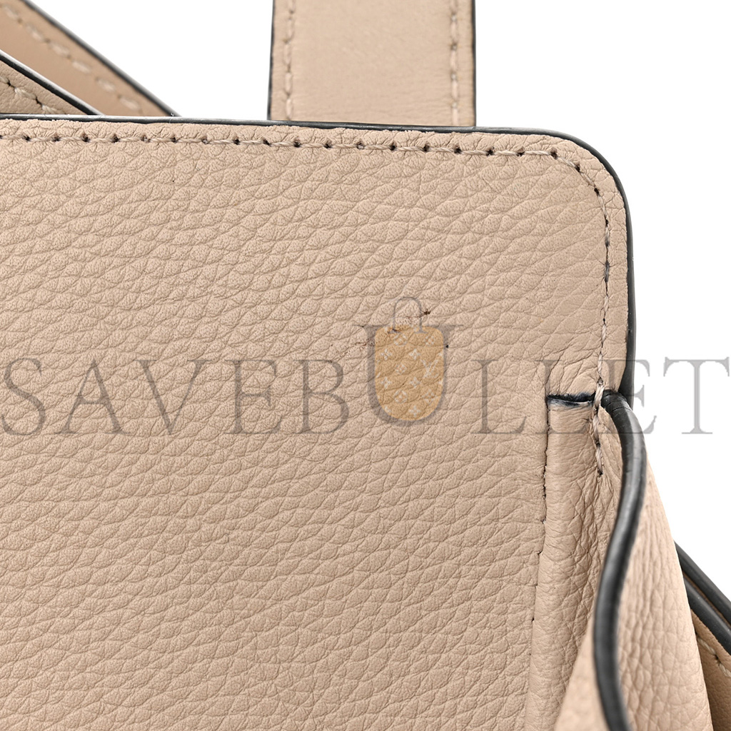 LOEWE GRAINED CALFSKIN SMALL HAMMOCK SHOULDER BAG SAND (30*25*13.5cm)