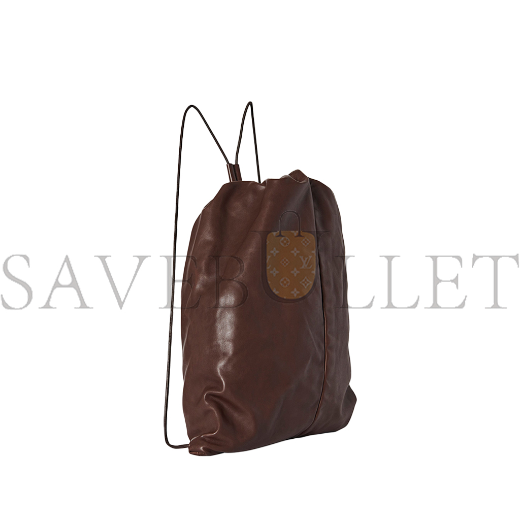 THE ROW PUFFY BACKPACK IN LEATHER CHOCOLATE W1604L114CHPLD (47*28*8cm)