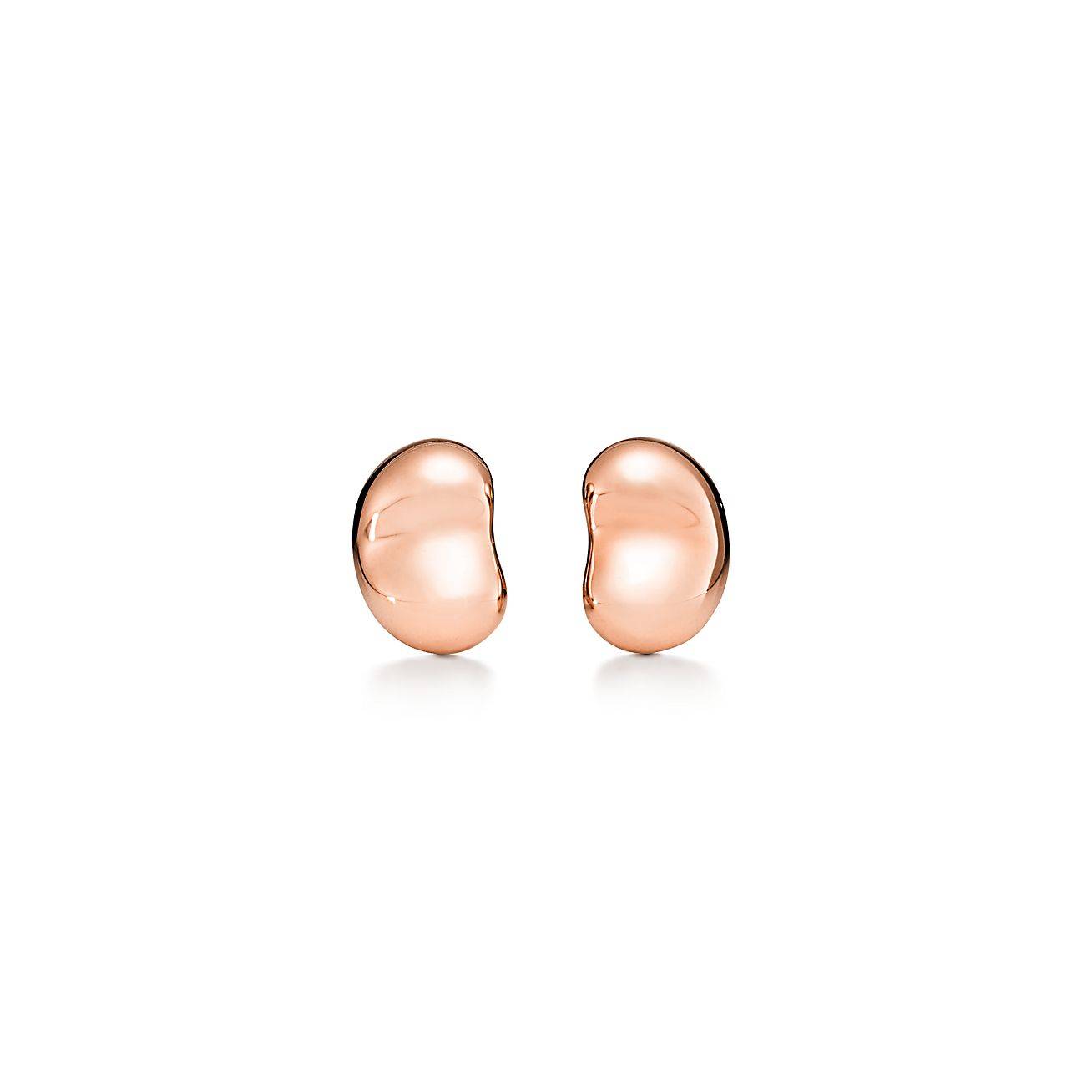 TIFFANY ELSA PERETTI® BEAN® DESIGN EARRINGS IN ROSE GOLD, 9 MM