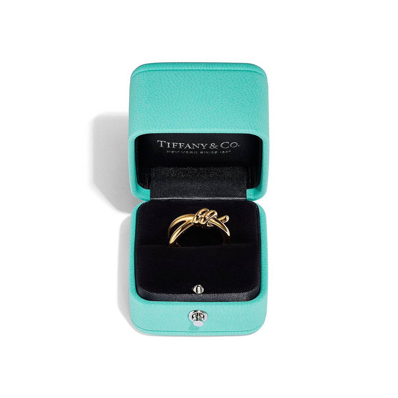 TIFFANY KNOT DOUBLE ROW RING IN YELLOW GOLD