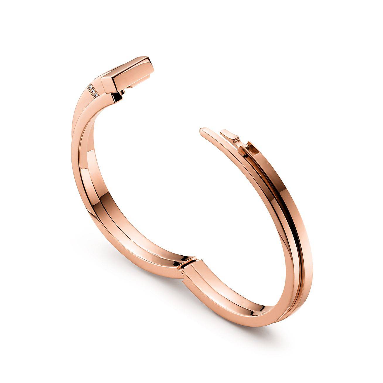 Tiffany T Diamond Square Wrap Bracelet in 18k Rose Gold