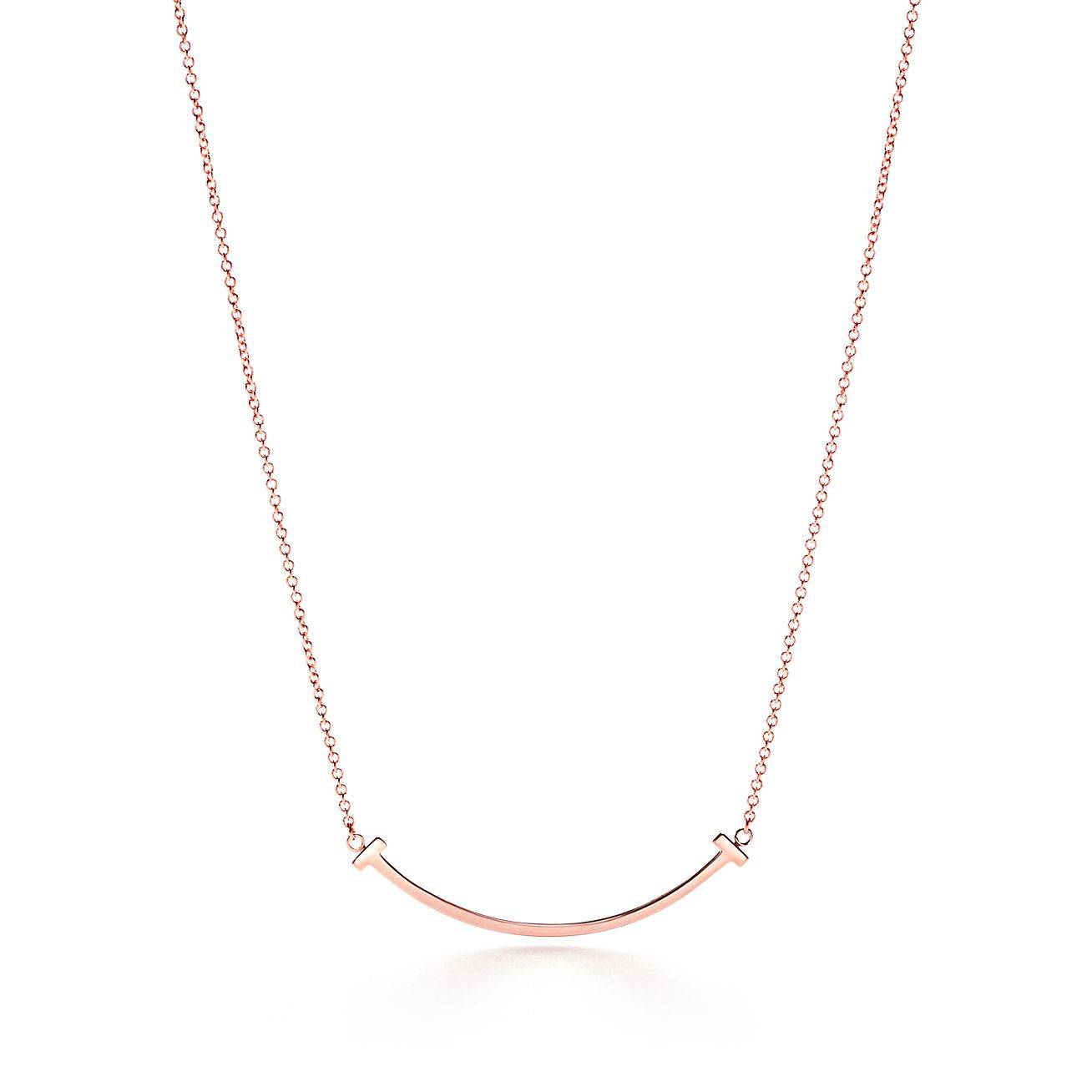 TIFFANY T SMILE PENDANT IN ROSE GOLD, SMALL