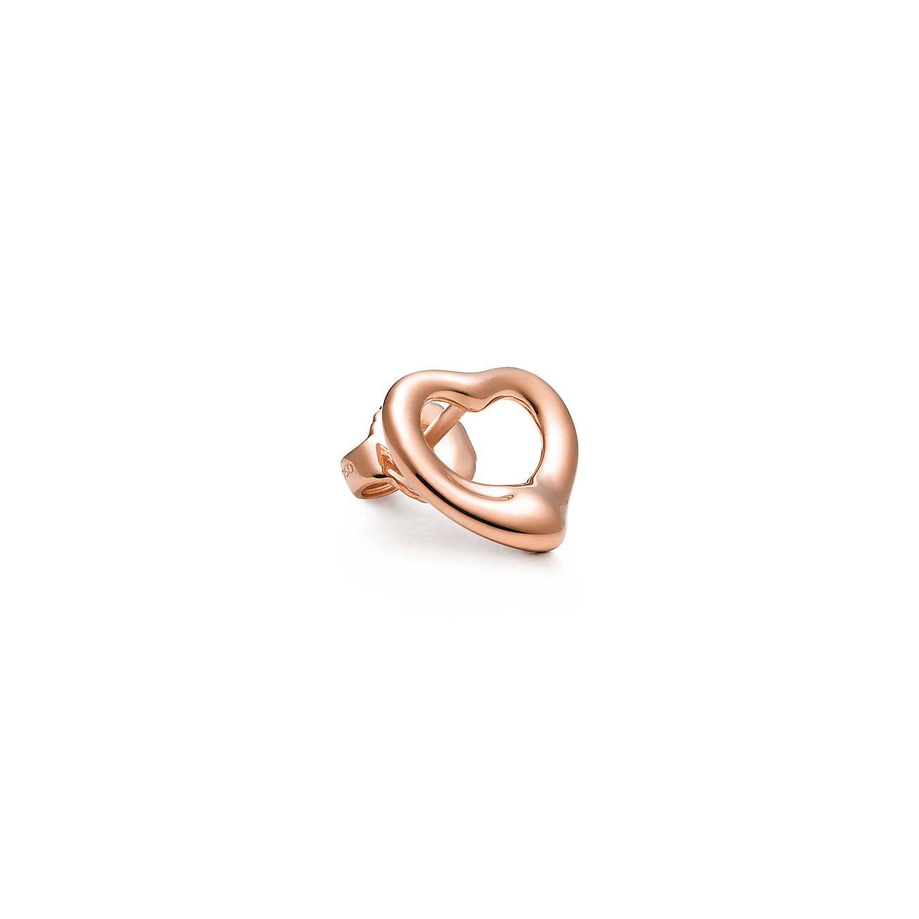 TIFFANY  ELSA PERETTI® OPEN HEART STUD EARRINGS IN ROSE GOLD, 11 MM