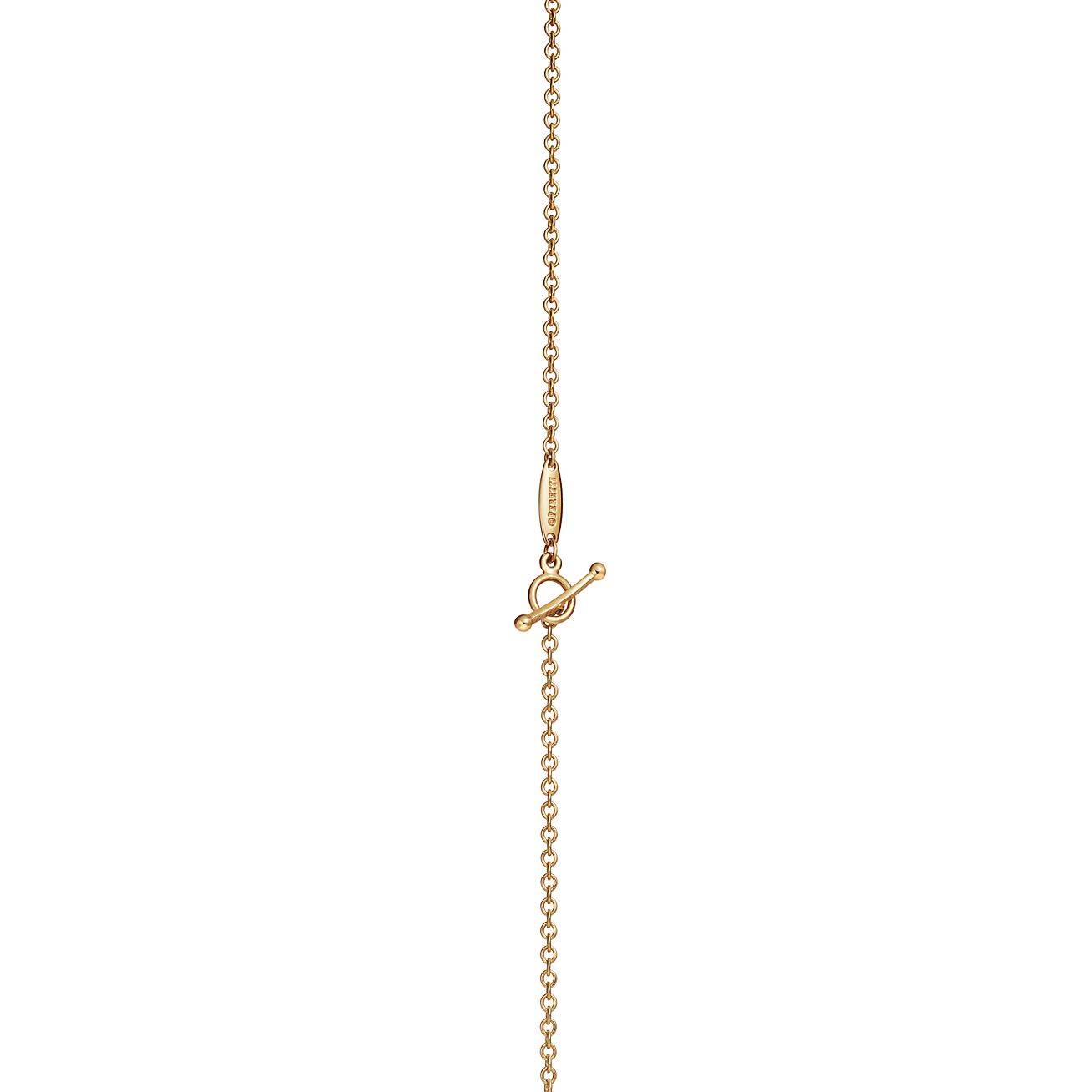 TIFFANY ELSA PERETTI® COLOR BY THE YARD SPRINKLE NECKLACE IN GOLD WITH EMERALDS AND DIAMONDS