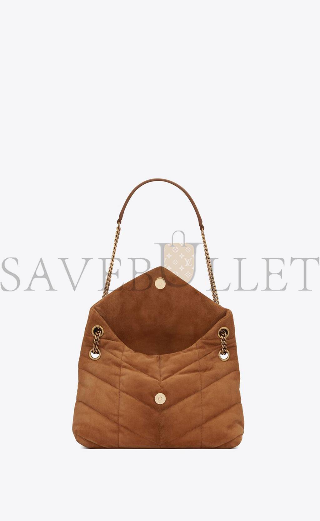 YSL PUFFER SMALL CHAIN BAG IN QUILTED SUEDE 5774761U8377761 (29*17*11cm)