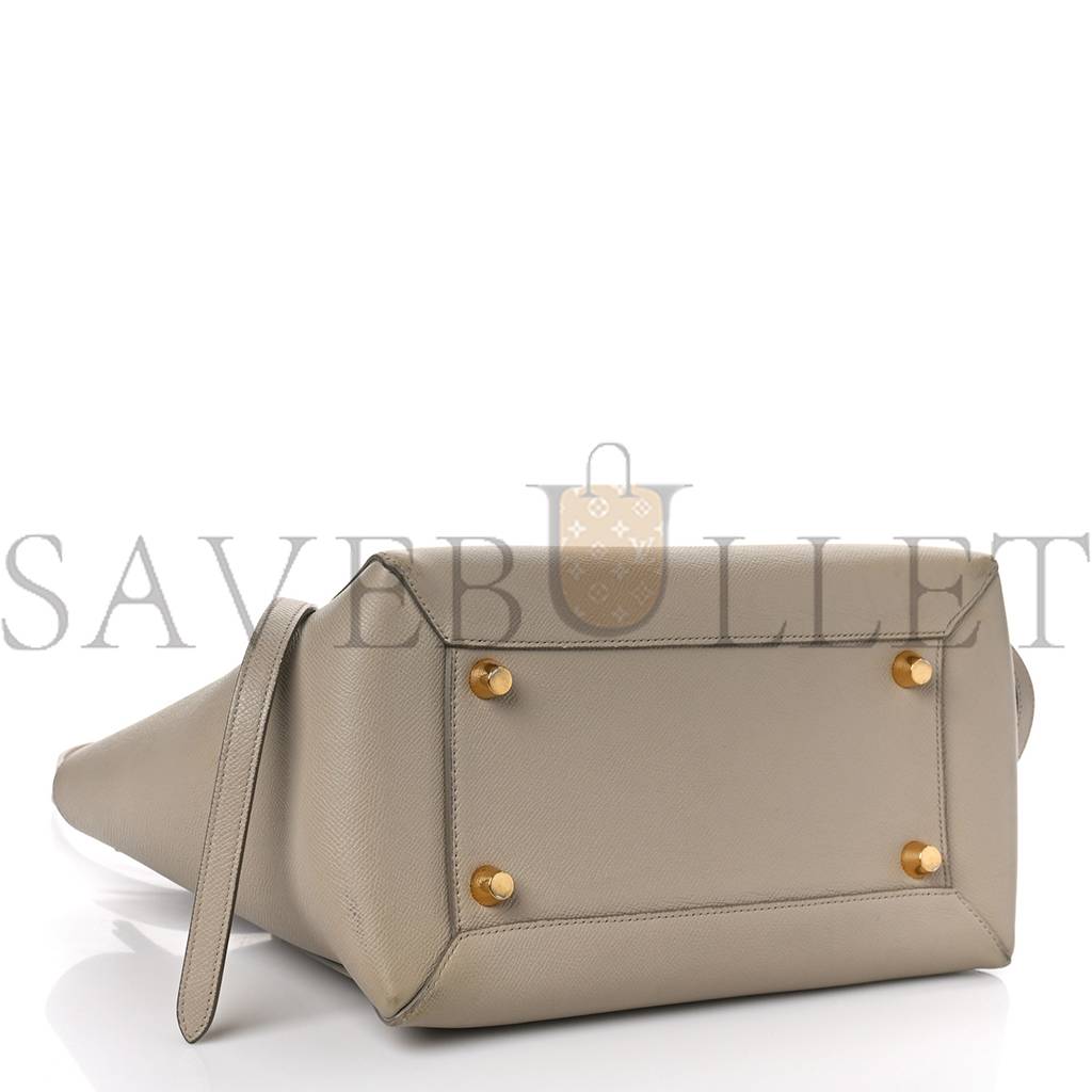 CELINE GRAINED CALFSKIN MICRO BELT BAG LIGHT TAUPE (24*19*14cm)