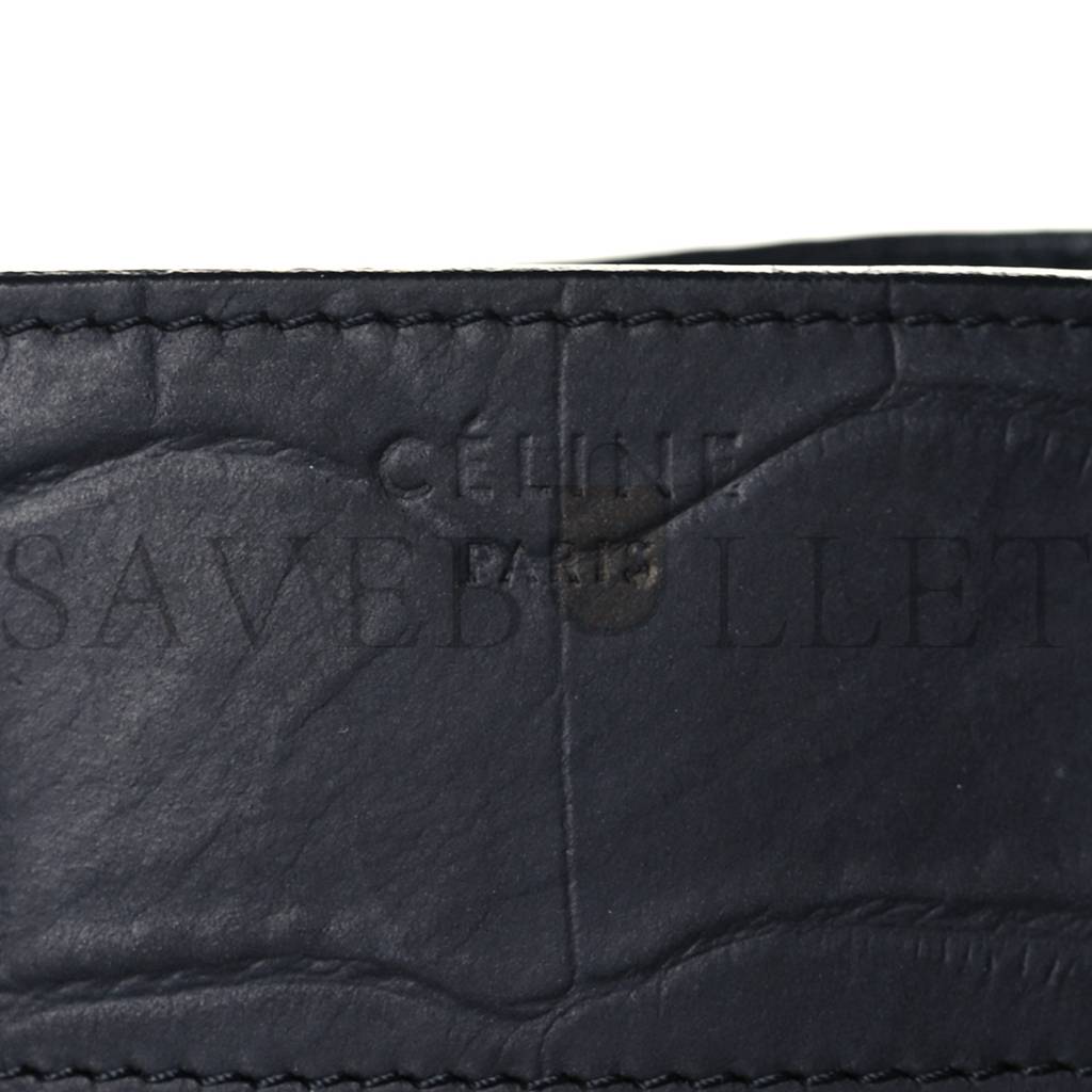 CELINE CROCODILE EMBOSSED CALFSKIN MEDIUM PHANTOM LUGGAGE NAVY BLUE (30*27*24cm)