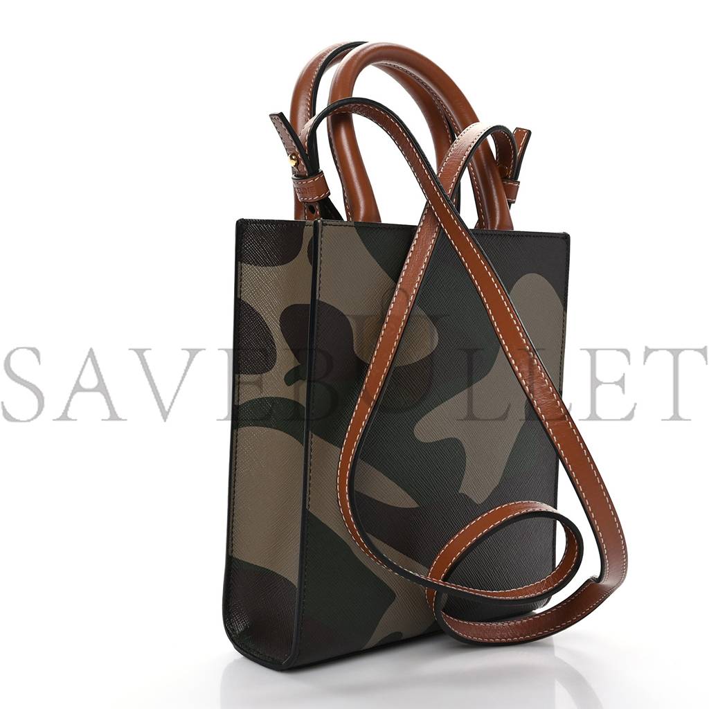 CELINE CANVAS CALFSKIN MINI VERTICAL CABAS KHAKI (20*17*6cm)