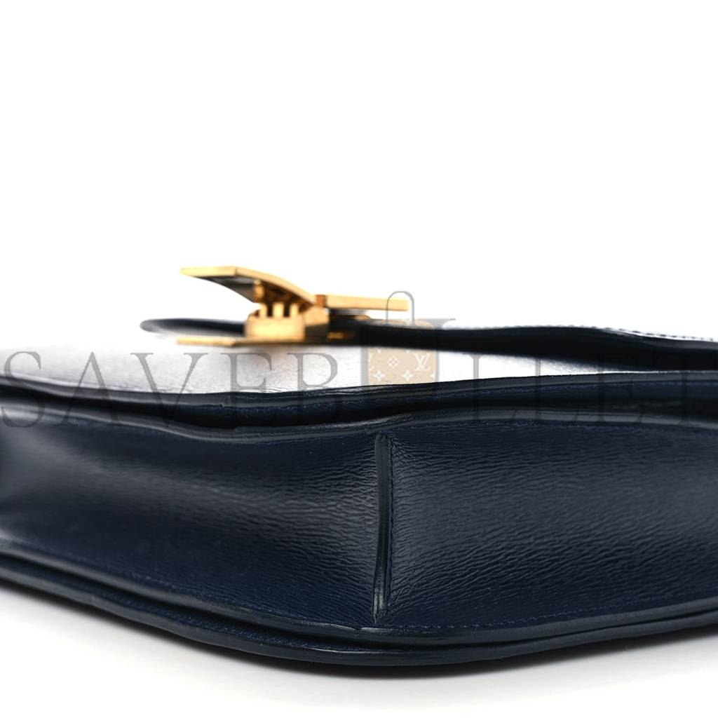 CELINE LIEGE CALFSKIN MEDIUM CLASSIC BOX FLAP BAG DARK BLUE (23*18*6cm)