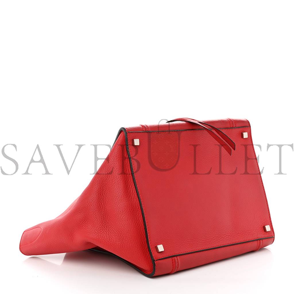 CELINE SUPPLE CALFSKIN MEDIUM PHANTOM LUGGAGE RED (29*27*24cm)