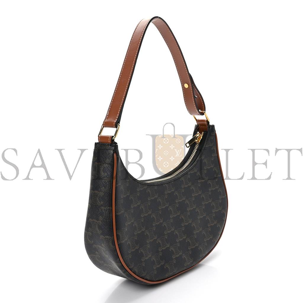 CELINE TRIOMPHE CANVAS CALFSKIN AVA SHOULDER BAG TAN (24*12*7cm)