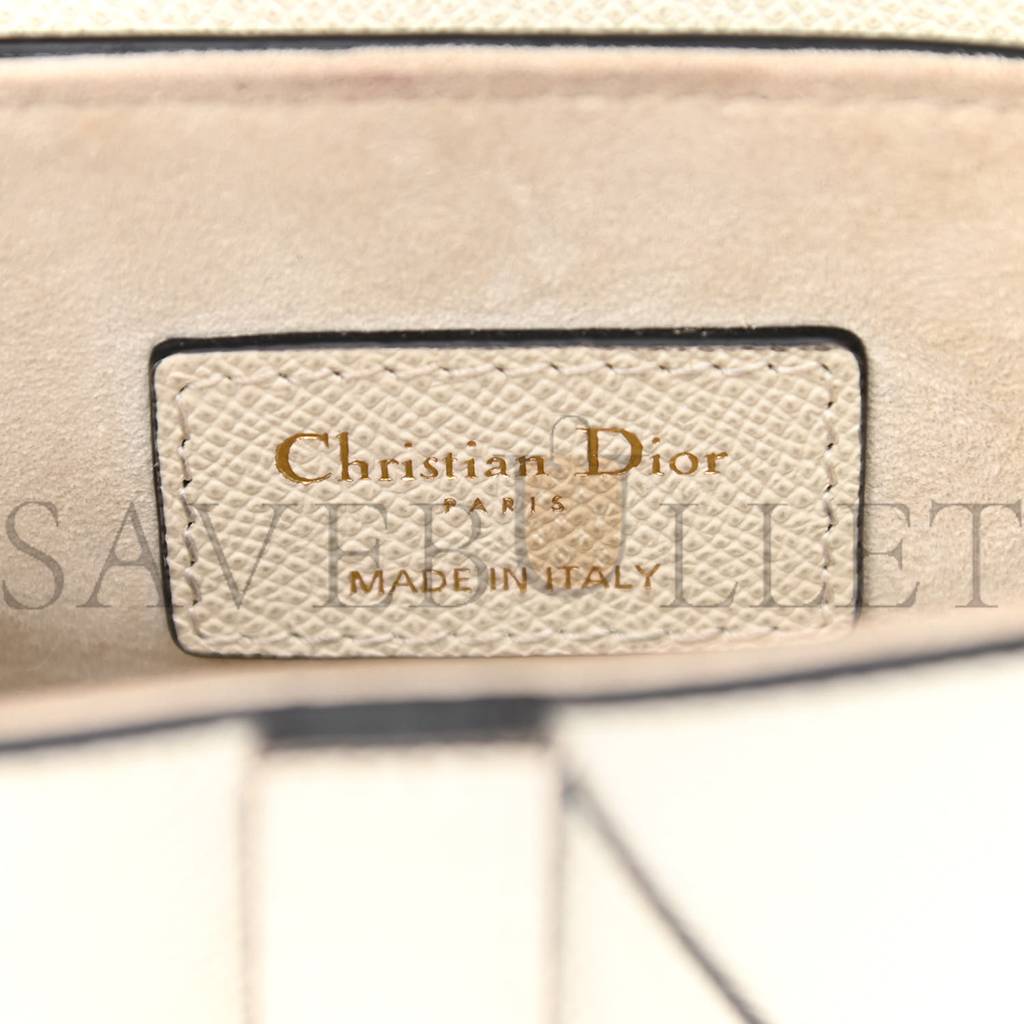 DIOR GRAINED CALFSKIN MINI SADDLE BAG WHITE (17*17*3.8cm)