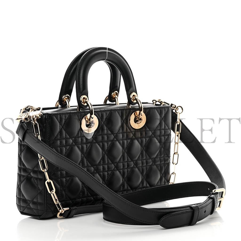 DIOR LAMBSKIN CANNAGE LADY D-JOY BLACK (25*14*5.7cm)