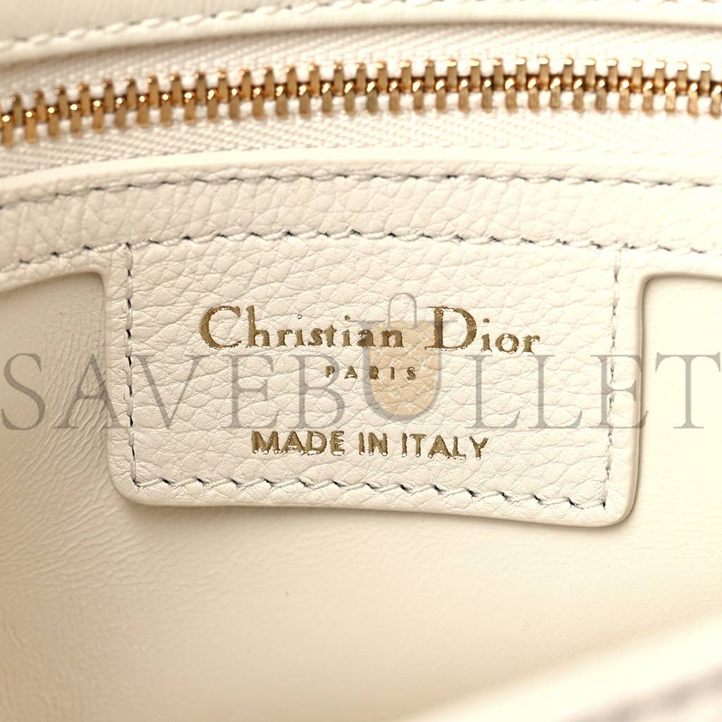 DIOR CALFSKIN CANNAGE SMALL CARO BAG IVORY (20*11*7.6cm)