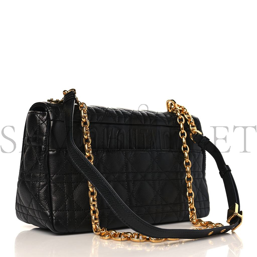 DIOR CALFSKIN CANNAGE MEDIUM CARO BAG BLACK (25*15*8.9cm)